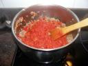 Chili con carne - étape 4 : les tomates.