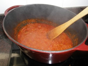 Un petit bouillon au coulis de tomates