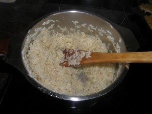 Et voilà le riz pratiquement cuit !